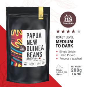 Medium to Dark Roast Coffee Bean Papua New Guinea Arabica 100% 200g.